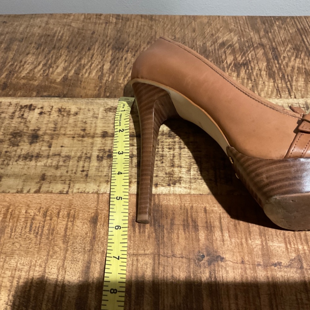 MICHAEL Michael Kors Tan LeatherBedford Platform Heels size 10 - Picture 12 of 12